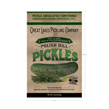Load image into Gallery viewer, Great Lakes Pickling Company Polish Dill Pickling Pouch Dimensions