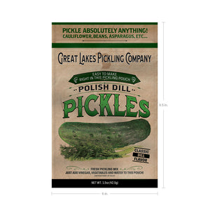 Great Lakes Pickling Company Polish Dill Pickling Pouch Dimensions