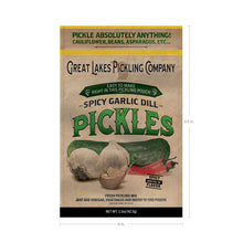 Load image into Gallery viewer, Great Lakes Pickling Company Spicy Garlic Dill Pickling Pouch Dimensions