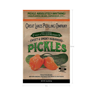 Great Lakes Pickling Company Sweet & Smoky Habanero Pickling Pouch Dimensions